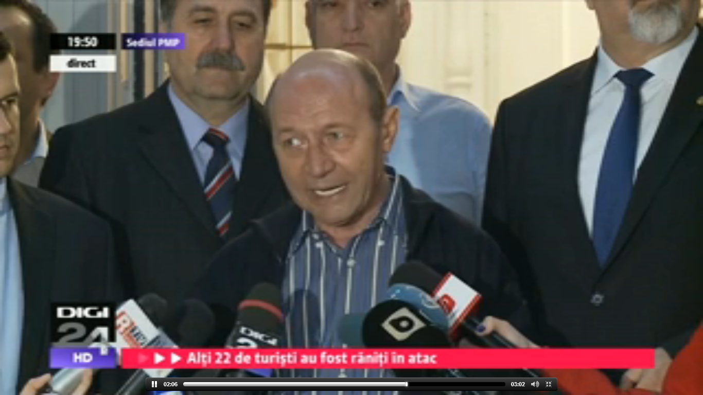 VIDEO: Traian Băsescu îl critică pe Klaus Iohannis: O întâlnire cu românii din Ucraina era obligatorie