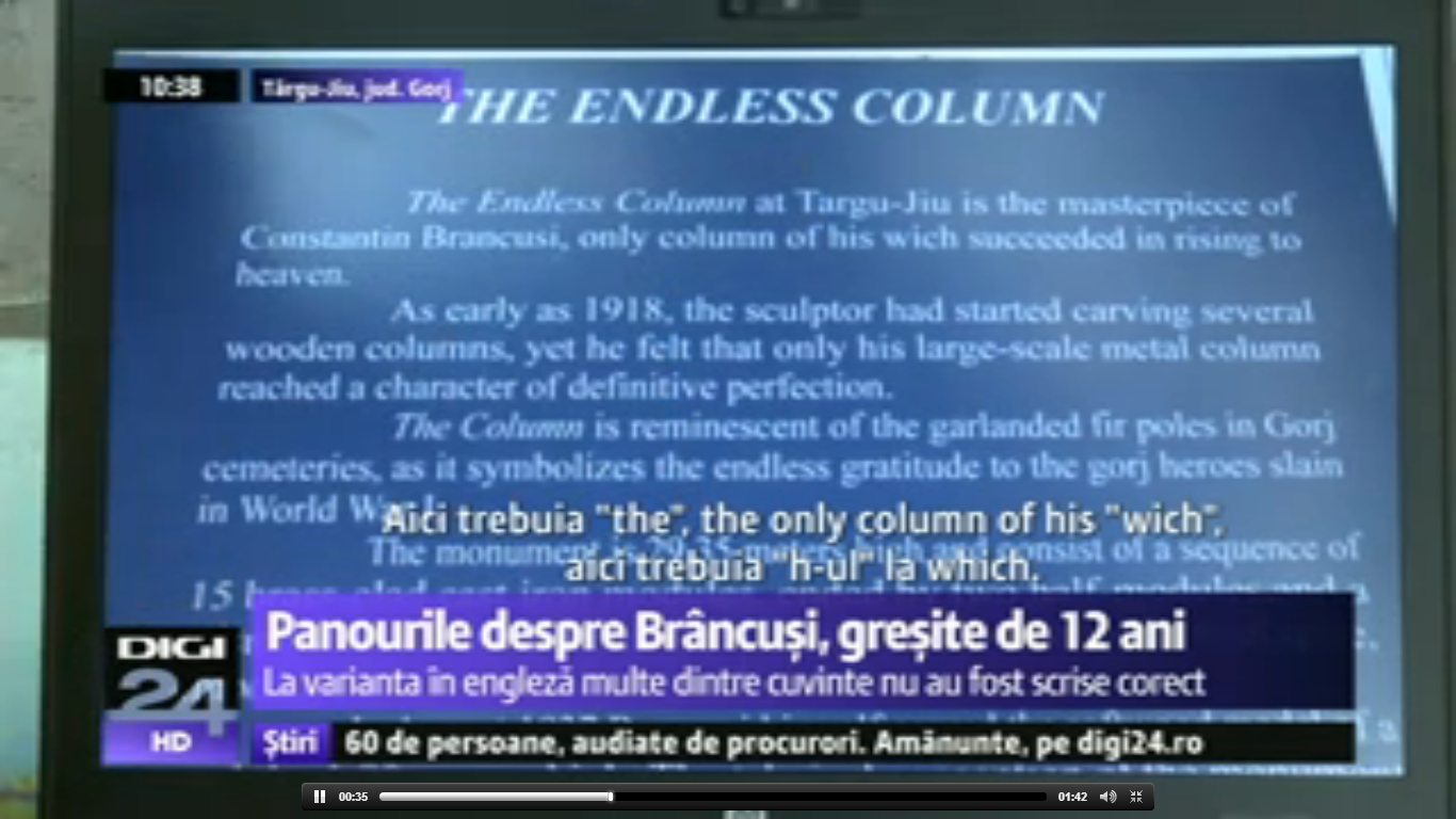 HALUCINANT/ VIDEO: Panourile informative despre Brâncuși făcute de Ministerul Culturii sunt GREȘITE de 12 ani