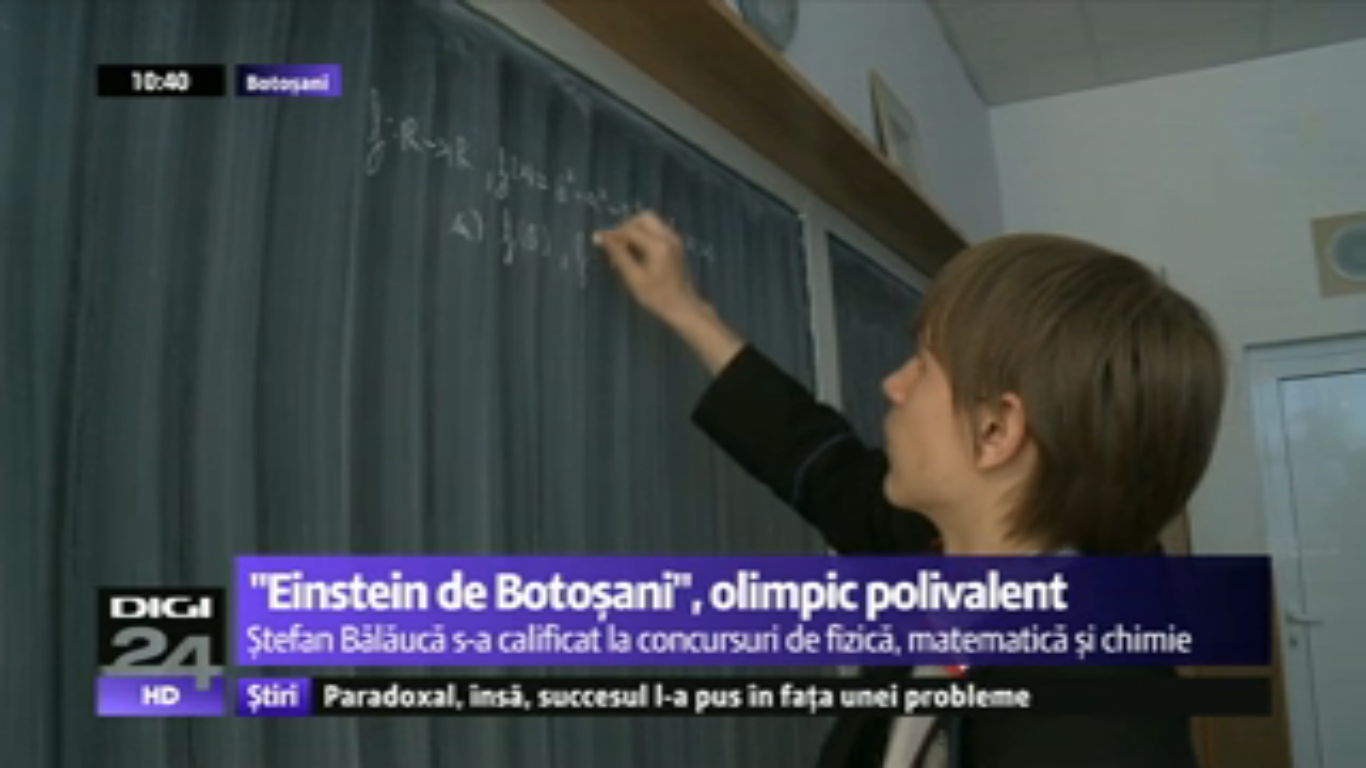 VIDEO: „Einstein de Botoşani”. Povestea liceanului olimpic la matematică, fizică şi chimie