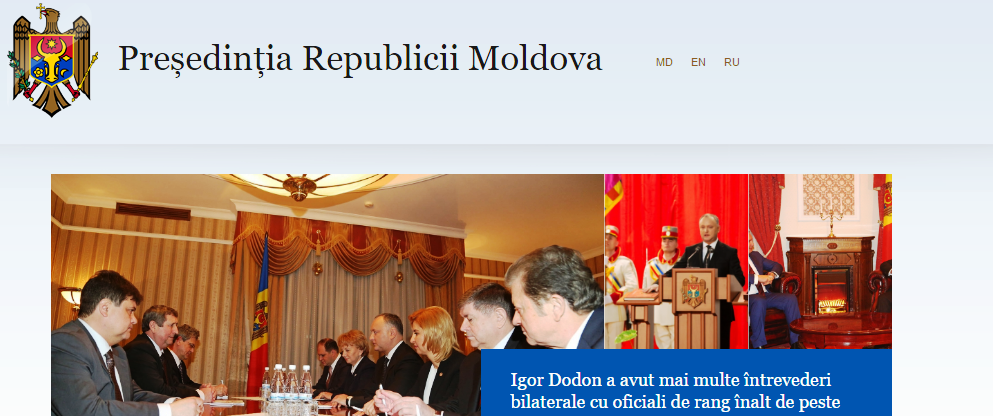 Dodon a înlocuit limba română de pe siteul Președinției de la Chișinău cu cea moldovenească