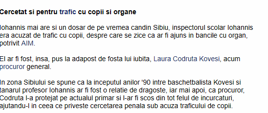 DOCUMENT: În 2009, ziare.com scria că Iohannis a fost scăpat de dosarele cu traficul de copii și organe de „fosta lui iubită” Laura Codruța Kovesi