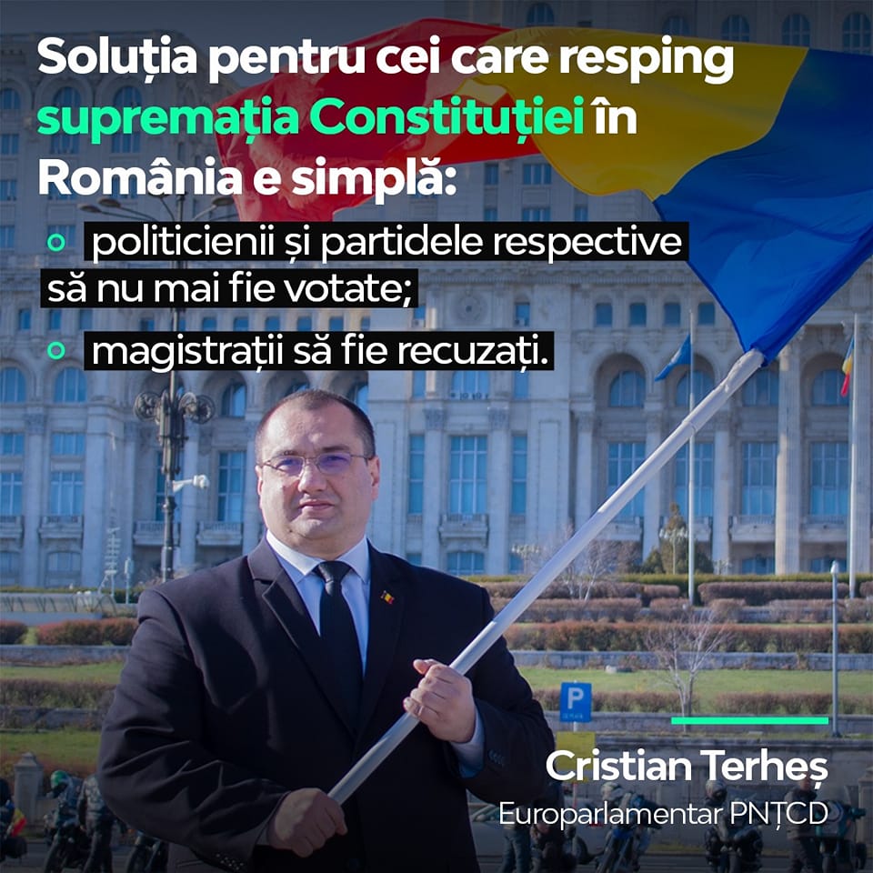 Europarlamentarul Terheș: Admiterea și permiterea unei asemenea aberații logico-juridică conduce efectiv la anarhie și la disoluția României Europarlamentarul Terheș: Admiterea și permiterea unei asemenea aberații logico-juridică conduce efectiv la anarhie și la disoluția României