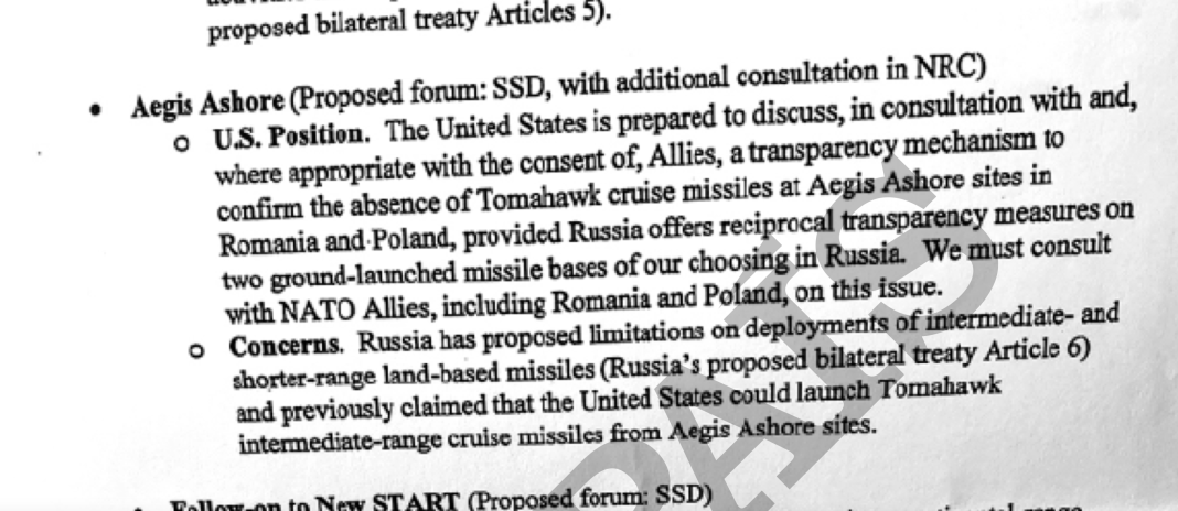 DOCUMENT STRICT SECRET: America a transmis Rusiei că nu va amplasa rachete Tomahawk în România DOCUMENT STRICT SECRET: America a transmis Rusiei că nu va amplasa rachete Tomahawk în România