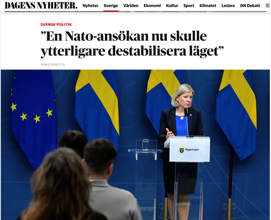 Şefa guvernului suedez: Nu intrăm în NATO Şefa guvernului suedez: Nu intrăm în NATO