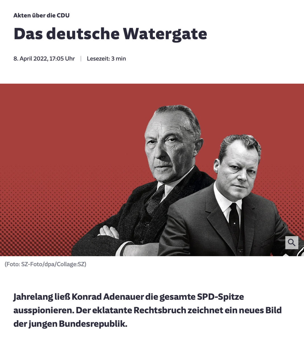 UN WATERGATE GERMAN: Poliția Politică a lui Konrad Adenauer UN WATERGATE GERMAN: Poliția Politică a lui Konrad Adenauer