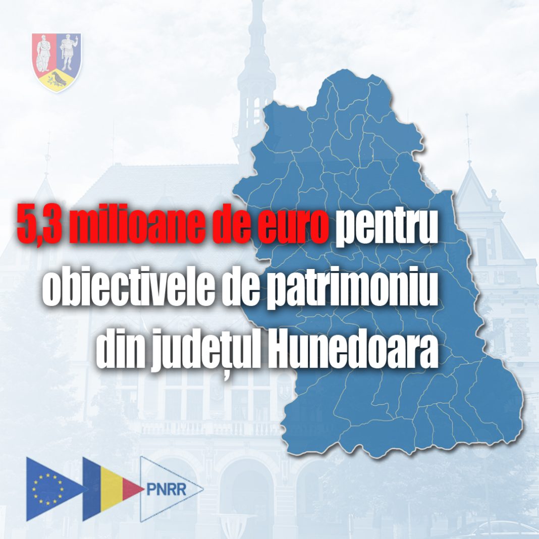 Peste 5,3 milioane de euro pentru obiectivele de patrimoniu din Hunedoara Peste 5,3 milioane de euro pentru obiectivele de patrimoniu din Hunedoara