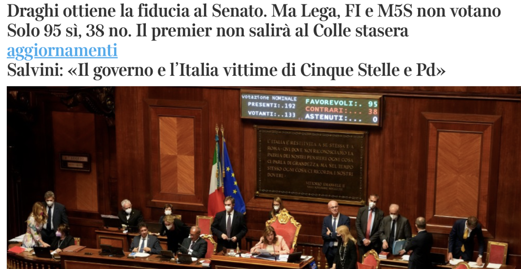 Draghi divorț în stil italian cu partidele din Coaliție Draghi divorț în stil italian cu partidele din Coaliție