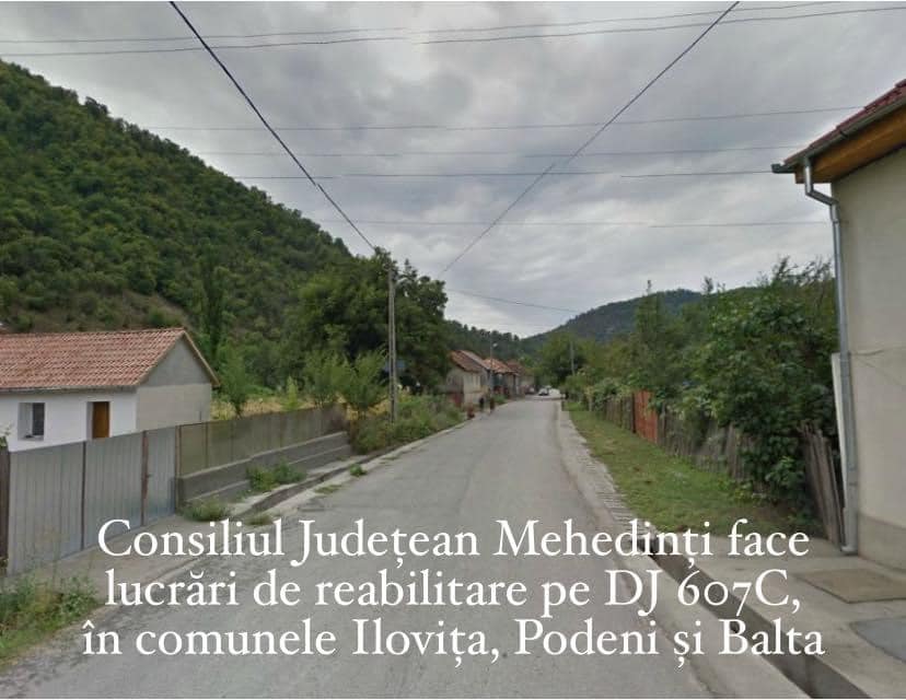 Consiliul Județean Mehedinți face lucrări de reabilitare pe DJ 607C, pe raza comunelor Ilovița, Podeni și Balta Consiliul Județean Mehedinți face lucrări de reabilitare pe DJ 607C, pe raza comunelor Ilovița, Podeni și Balta