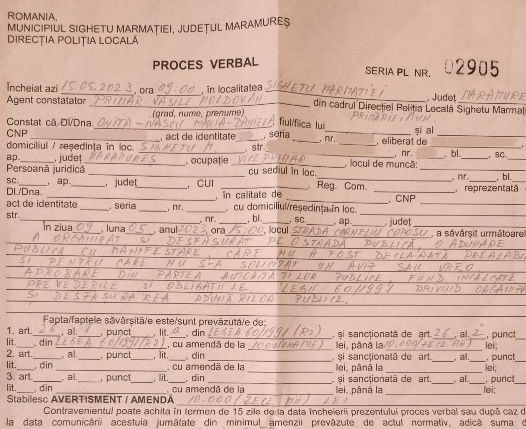 Primarul PSD din Sighetu Marmației ajuns „agent constator” a amendat sărbătorirea de către tineri a Zilei Europei Primarul PSD din Sighetu Marmației ajuns „agent constator” a amendat sărbătorirea de către tineri a Zilei Europei