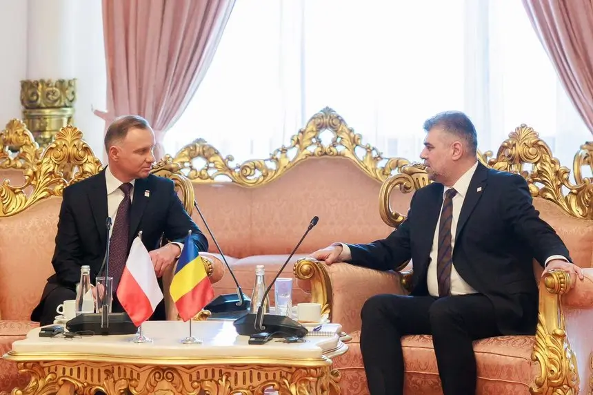 Ciolacu, întâlnire cu președintele Poloniei: România şi Polonia sunt parteneri şi aliaţi de încredere, care împărtăşesc aceeaşi viziune privind riscurile de securitate actuale din regiune Ciolacu, întâlnire cu președintele Poloniei: România şi Polonia sunt parteneri şi aliaţi de încredere, care împărtăşesc aceeaşi viziune privind riscurile de securitate actuale din regiune