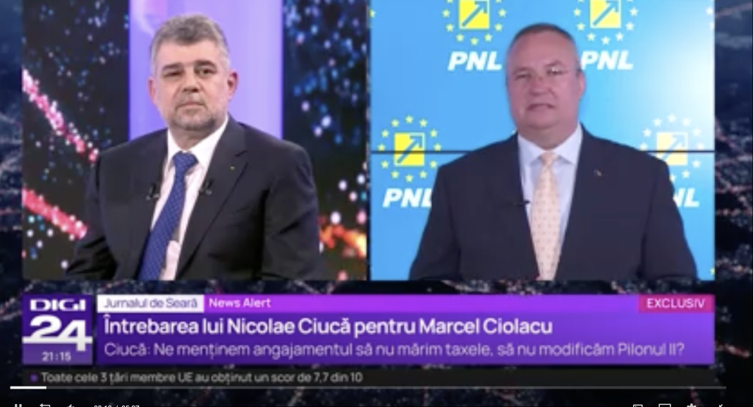 Ciolacu luat la întrebări de Ciucă într-o emisiune tv Ciolacu luat la întrebări de Ciucă într-o emisiune tv