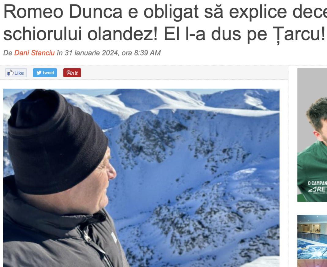 Scandalul skiorului olandez care a fost dus la moarte de șeful CJ Caraș Severin in Munții Țarcu Scandalul skiorului olandez care a fost dus la moarte de șeful CJ Caraș Severin in Munții Țarcu