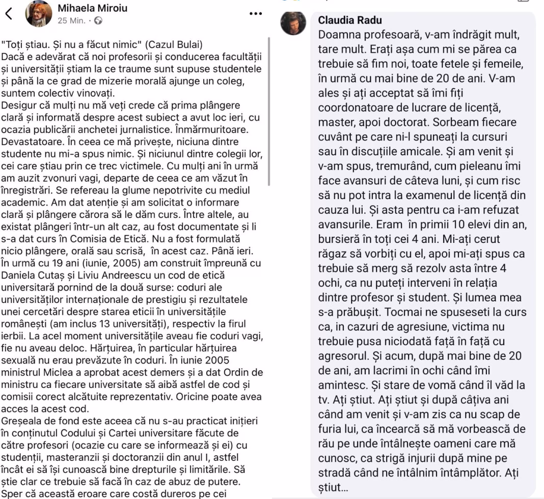 SCANDALUL SNSPA: Feminista Miroiu de la SNSPA: ”Nu am știut nimic, vă jur!”. Fostă studentă: V-am ales și ați acceptat să îmi fiți coordonatoare de lucrare de licență, master, apoi doctorat. Sorbeam fiecare cuvânt pe care ni-l spuneați la cursuri sau în discuțiile amicale. Și am venit și v-am spus, tremurând, cum Pieleanu îmi face avansuri de câteva luni SCANDALUL SNSPA: Feminista Miroiu de la SNSPA: ”Nu am știut nimic, vă jur!”. Fostă studentă: V-am ales și ați acceptat să îmi fiți coordonatoare de lucrare de licență, master, apoi doctorat. Sorbeam fiecare cuvânt pe care ni-l spuneați la cursuri sau în discuțiile amicale. Și am venit și v-am spus, tremurând, cum Pieleanu îmi face avansuri de câteva luni