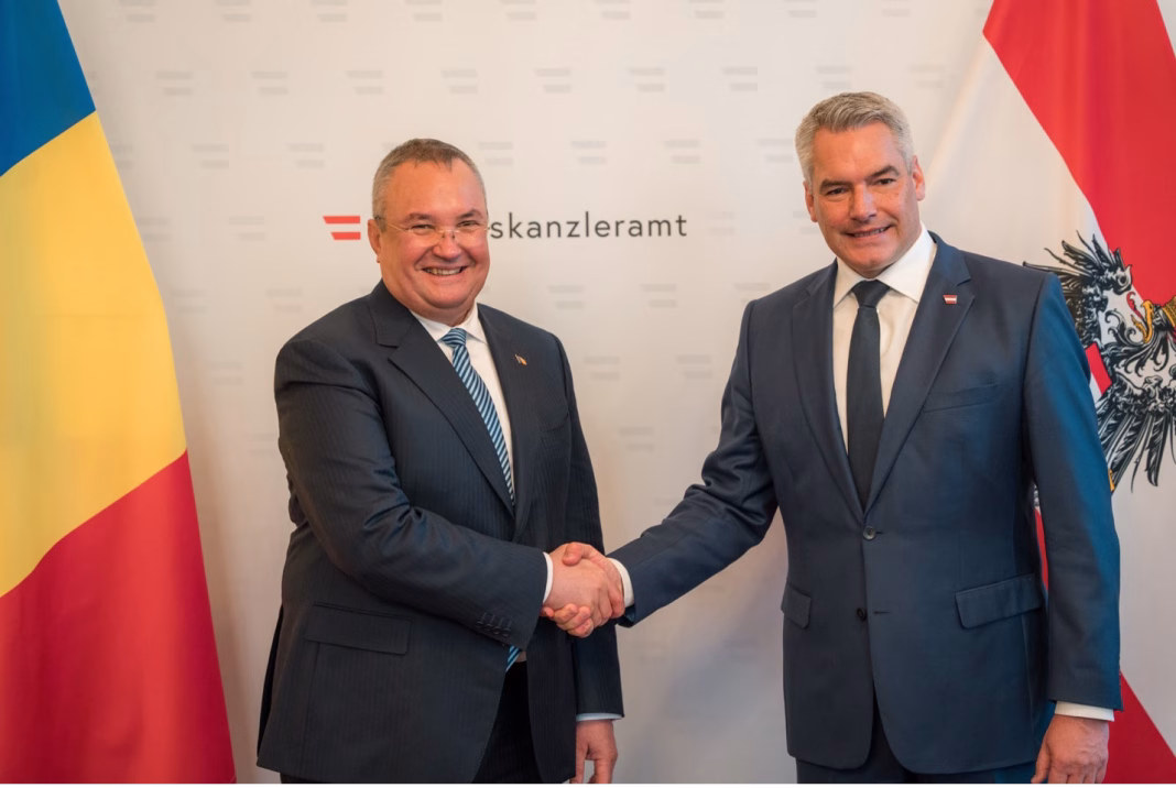 Nicolae Ciucă, întâlnire-surpriză cu cancelarul Austriei, Karl Nehammer: Vom avea foarte curând susținerea Austriei pentru intrarea deplină în Schengen! Nicolae Ciucă, întâlnire-surpriză cu cancelarul Austriei, Karl Nehammer: Vom avea foarte curând susținerea Austriei pentru intrarea deplină în Schengen!
