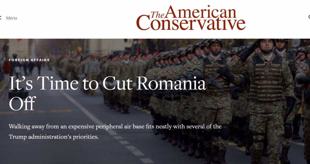 The American Conservative: Trump ar trebui să meargă mai departe anunțînd că își retrage trupele și sprijinul de la Baza Mihail Kogălniceanu The American Conservative: Trump ar trebui să meargă mai departe anunțînd că își retrage trupele și sprijinul de la Baza Mihail Kogălniceanu