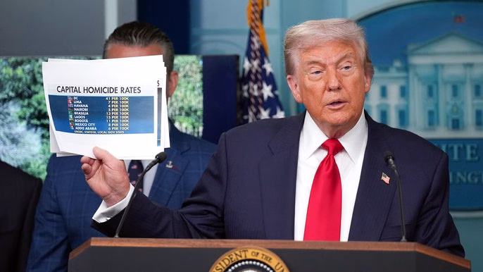 Trump a adus Garda Națională in Washington din cauza criminalității Trump a adus Garda Națională in Washington din cauza criminalității