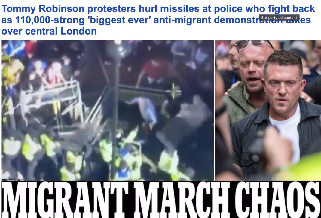 Marea manifestație anti migrație de la Londra și distanțarea lui Farage de Tommy Robinson Marea manifestație anti migrație de la Londra și distanțarea lui Farage de Tommy Robinson