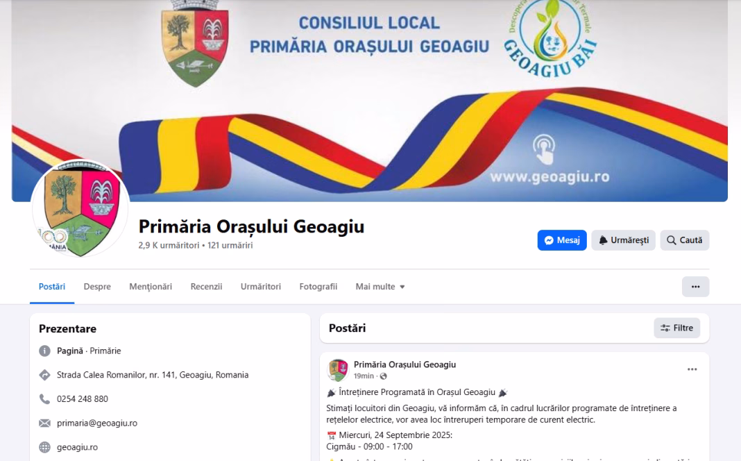 Primăria liberală din Geoagiu sparge banii pe o firmă care să îi scrie comunicate și să îi administreze pagina de Facebook Primăria liberală din Geoagiu sparge banii pe o firmă care să îi scrie comunicate și să îi administreze pagina de Facebook