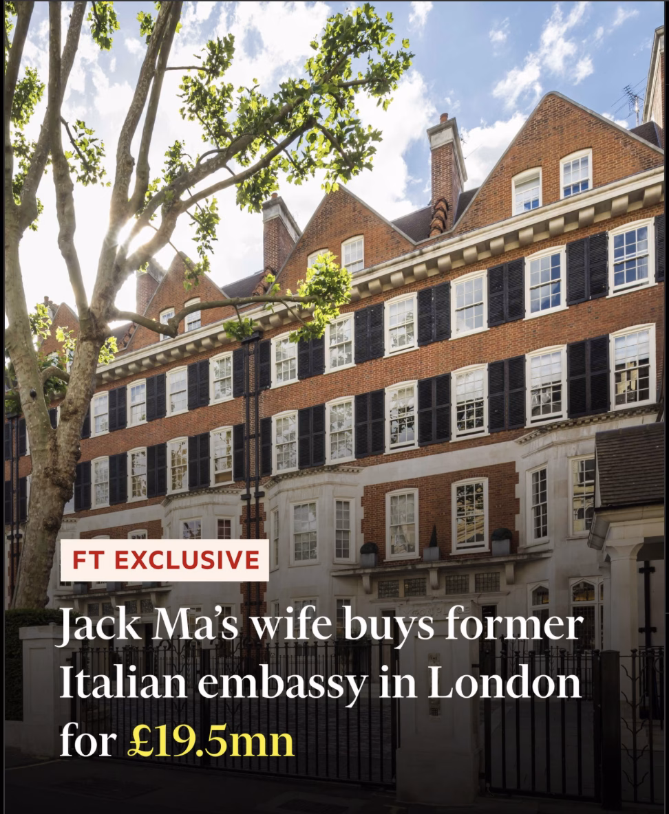 Soția lui Jack Ma a cumpărat sediul fostei ambasade a Italiei la Londra Soția lui Jack Ma a cumpărat sediul fostei ambasade a Italiei la Londra