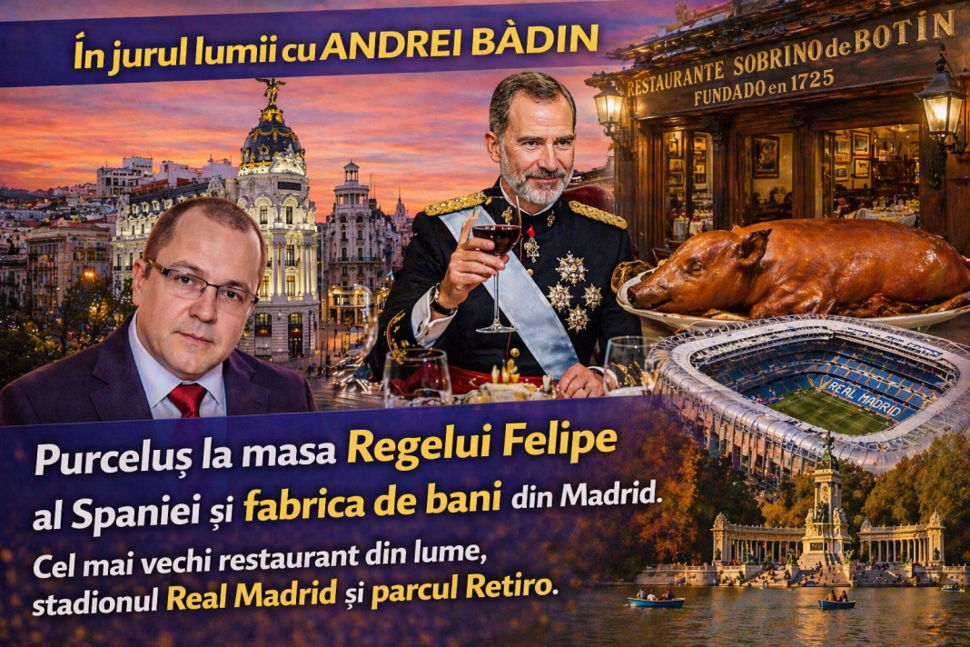 Purceluș la masa Regelui Felipe al Spaniei și fabrica de bani din Madrid VIDEOREPORTAJ ANDREI BĂDIN PE YOUTUBE Purceluș la masa Regelui Felipe al Spaniei și fabrica de bani din Madrid VIDEOREPORTAJ ANDREI BĂDIN PE YOUTUBE