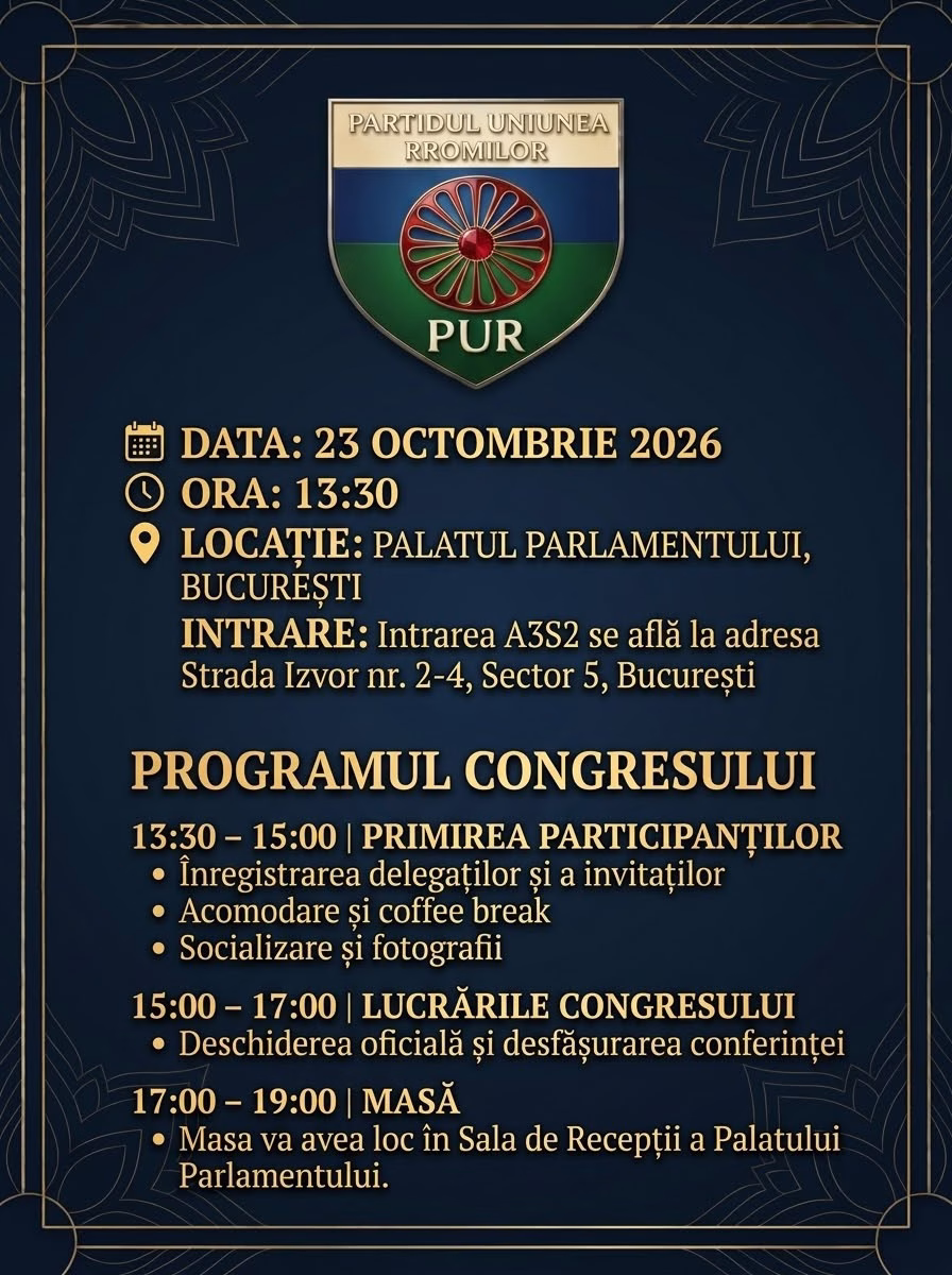 Rromii își aleg propria reprezentare politică: primul Congres al Partidului Uniunea Rromilor Rromii își aleg propria reprezentare politică: primul Congres al Partidului Uniunea Rromilor